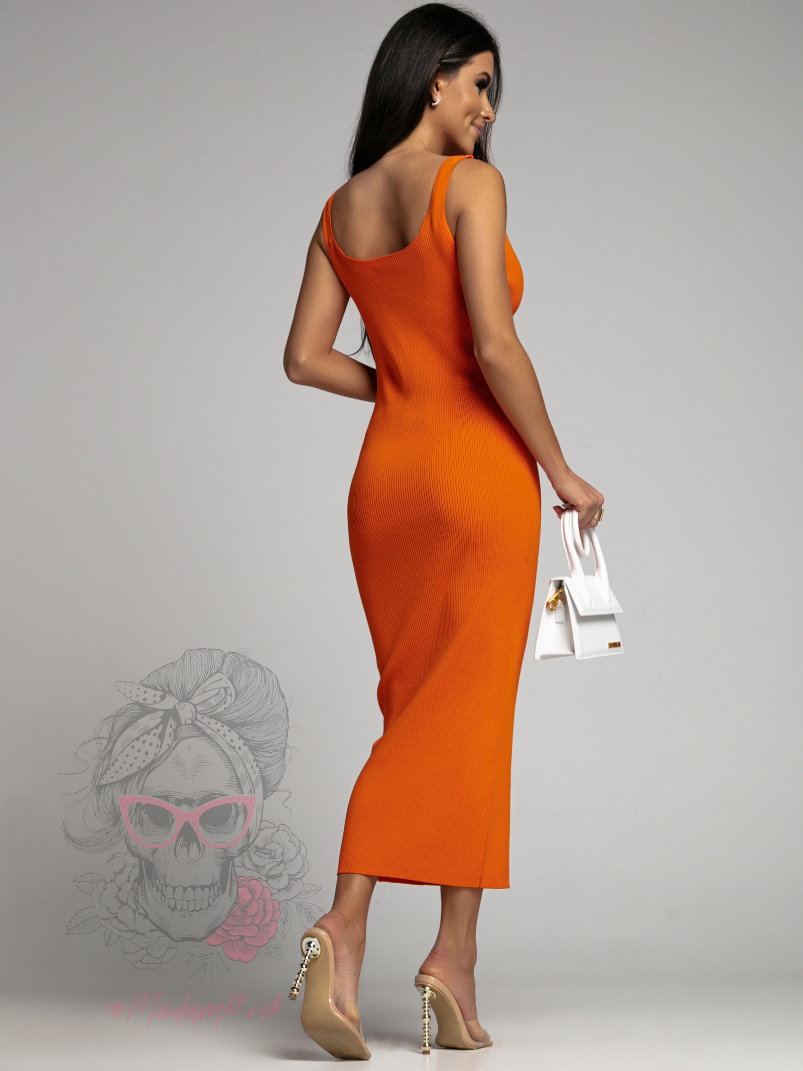 Sukienka prążkowana Medusa pomarańczowa Sukienka prążkowana Medusa pomarańczowa