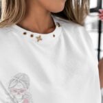 T-shirt bawełniany elegancki Viks biały