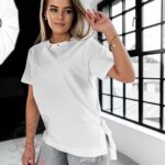 T-shirt bawełniany elegancki Viks biały