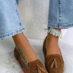 Balerinki ażurowe Madam Bosh karmelowe