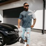 T-shirt męski oversize Snake Ola Voga granatowy