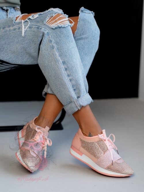 Buty sportowe Madam Fitness pudrowe