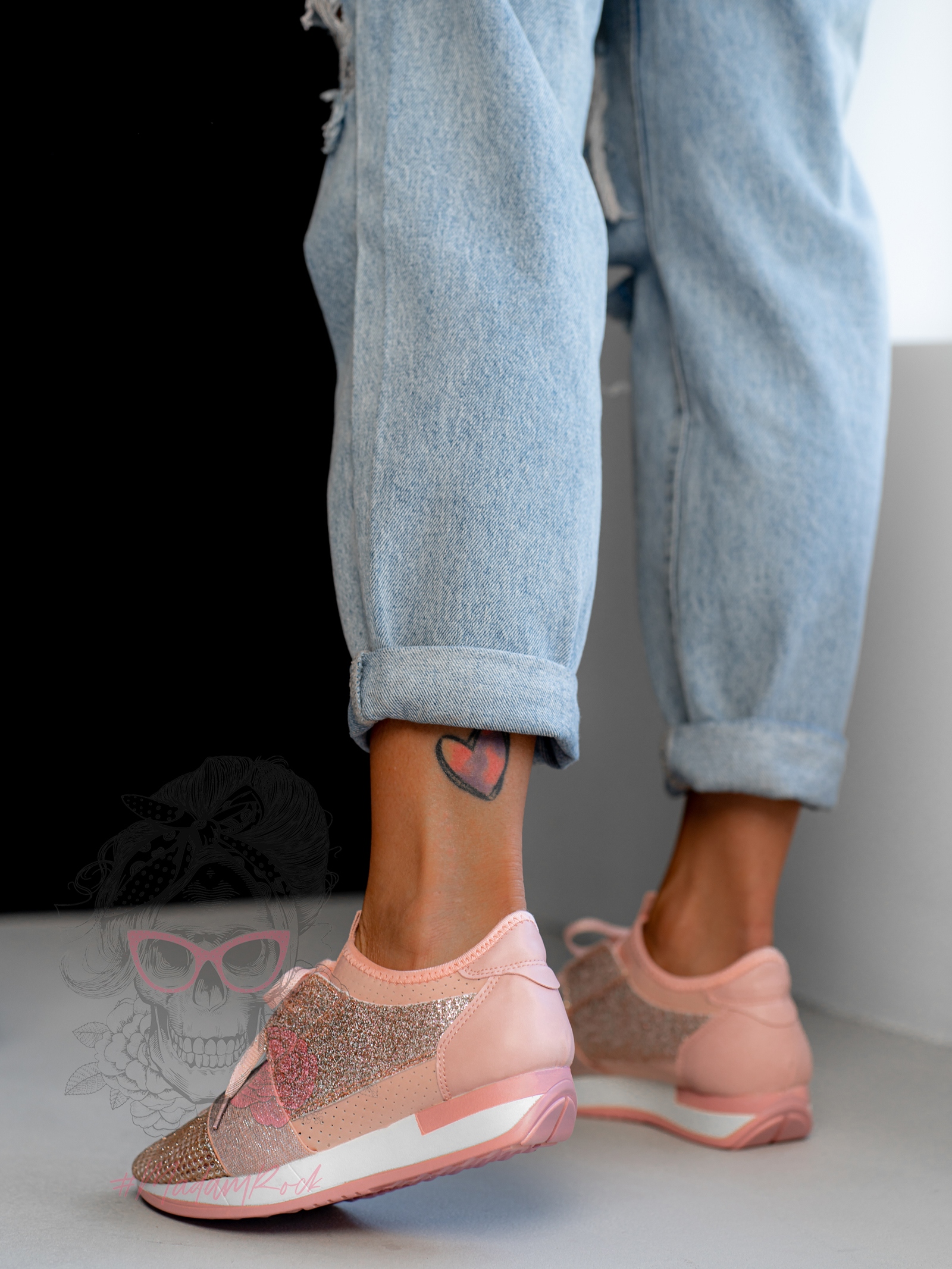 Buty sportowe Madam Fitness pudrowe