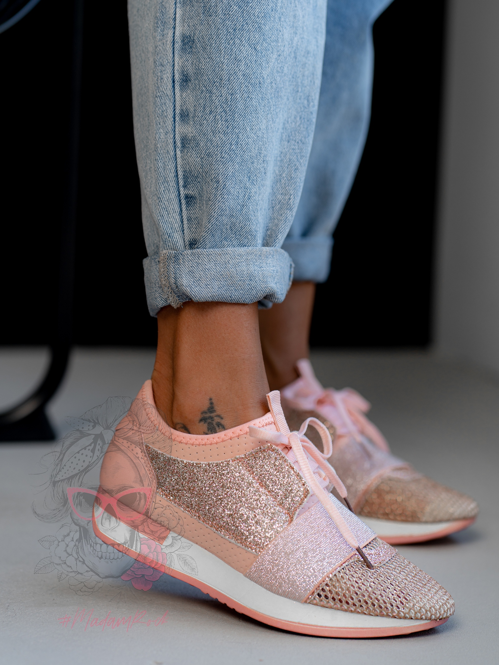 Buty sportowe Madam Fitness pudrowe