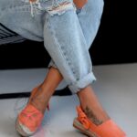 Espadryle na platformie Lady Pati pomarańczowe