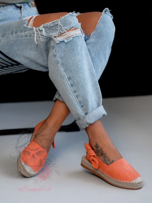 Espadryle na platformie Lady Pati pomarańczowe