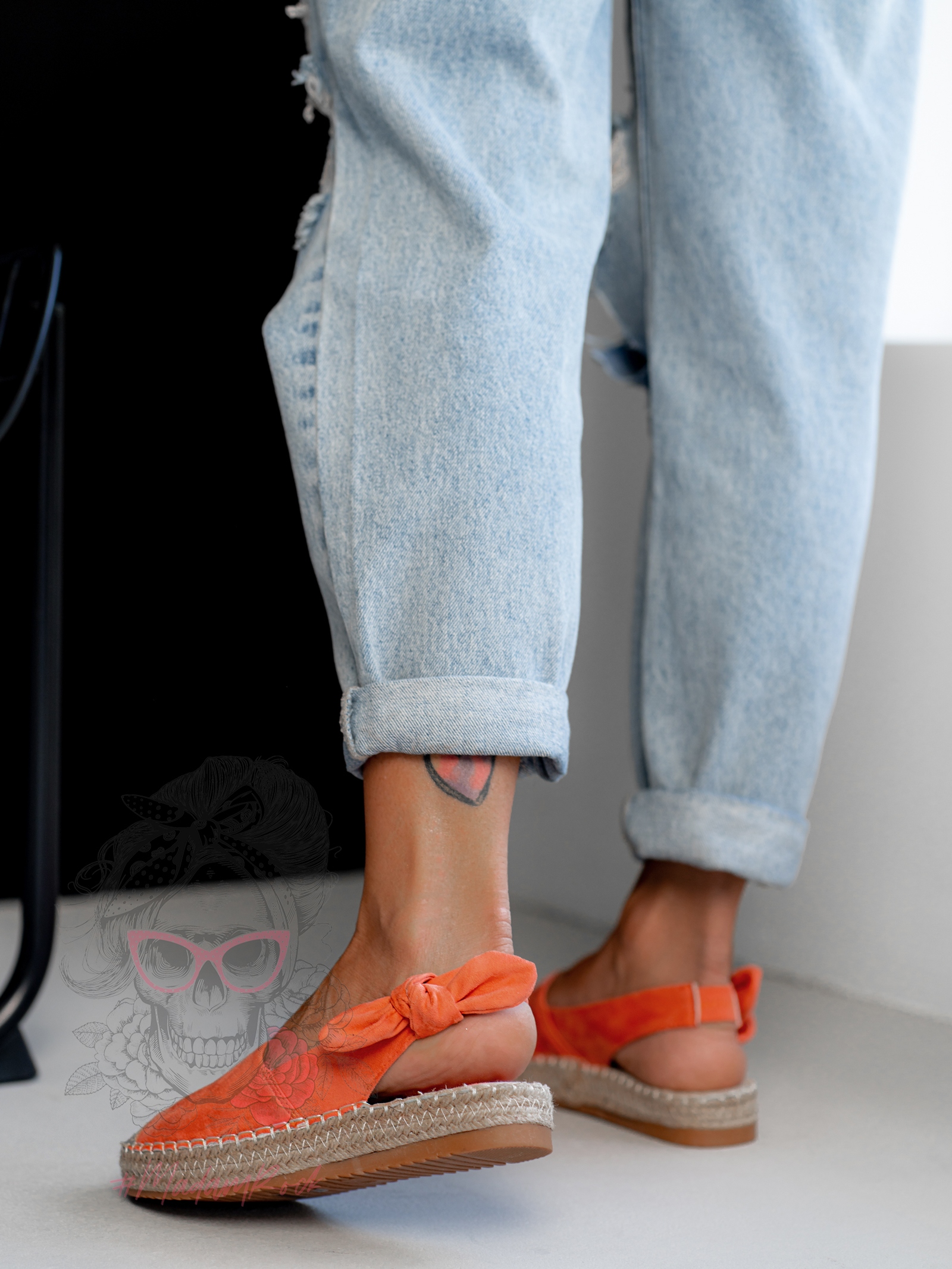 Espadryle na platformie Lady Pati pomarańczowe