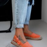 Espadryle na platformie Lady Pati pomarańczowe