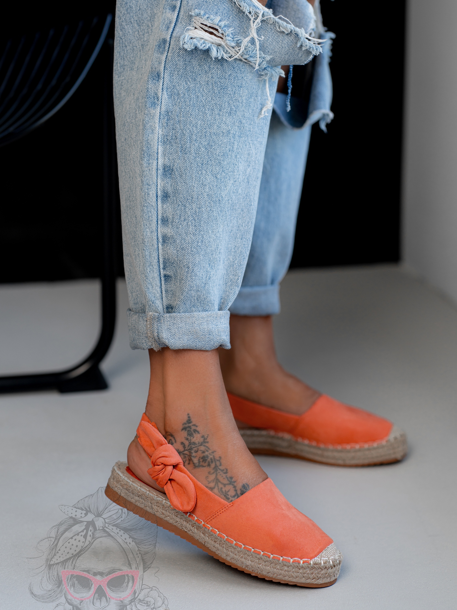 Espadryle na platformie Lady Pati pomarańczowe