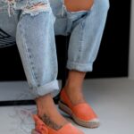 Espadryle na platformie Lady Pati pomarańczowe