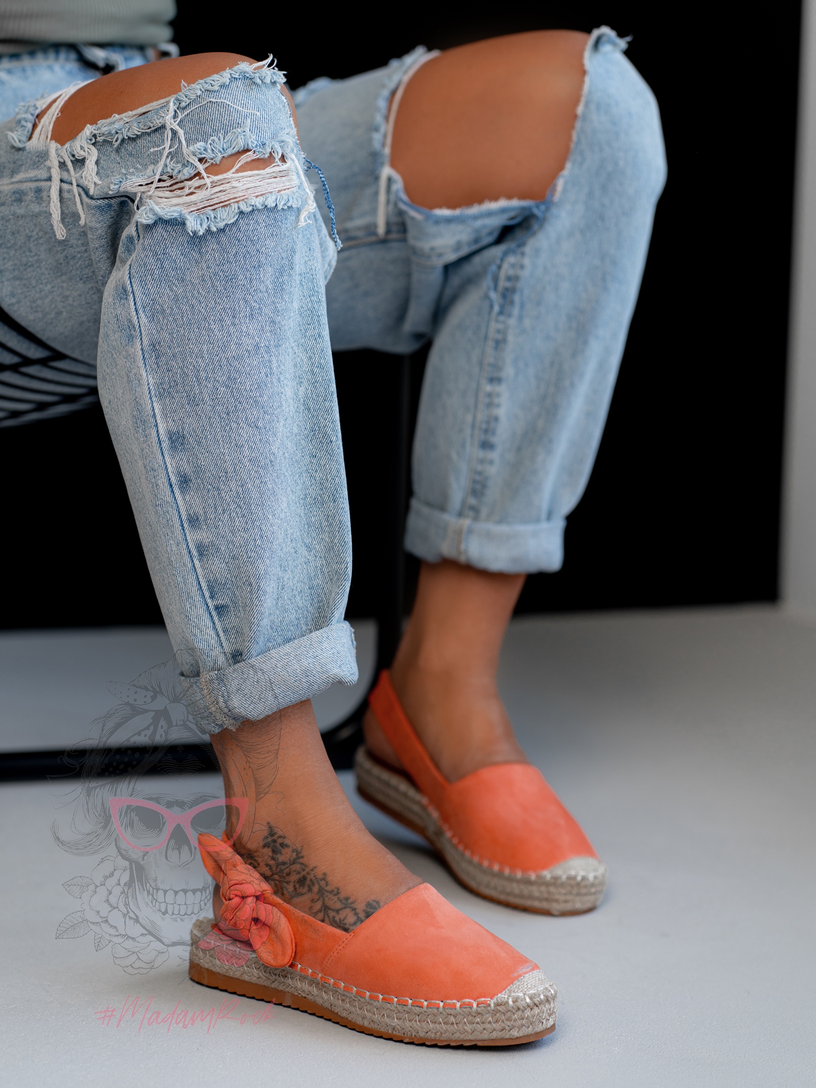 Espadryle na platformie Lady Pati pomarańczowe