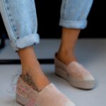 Espadryle na platformie Madam Teka beżowe