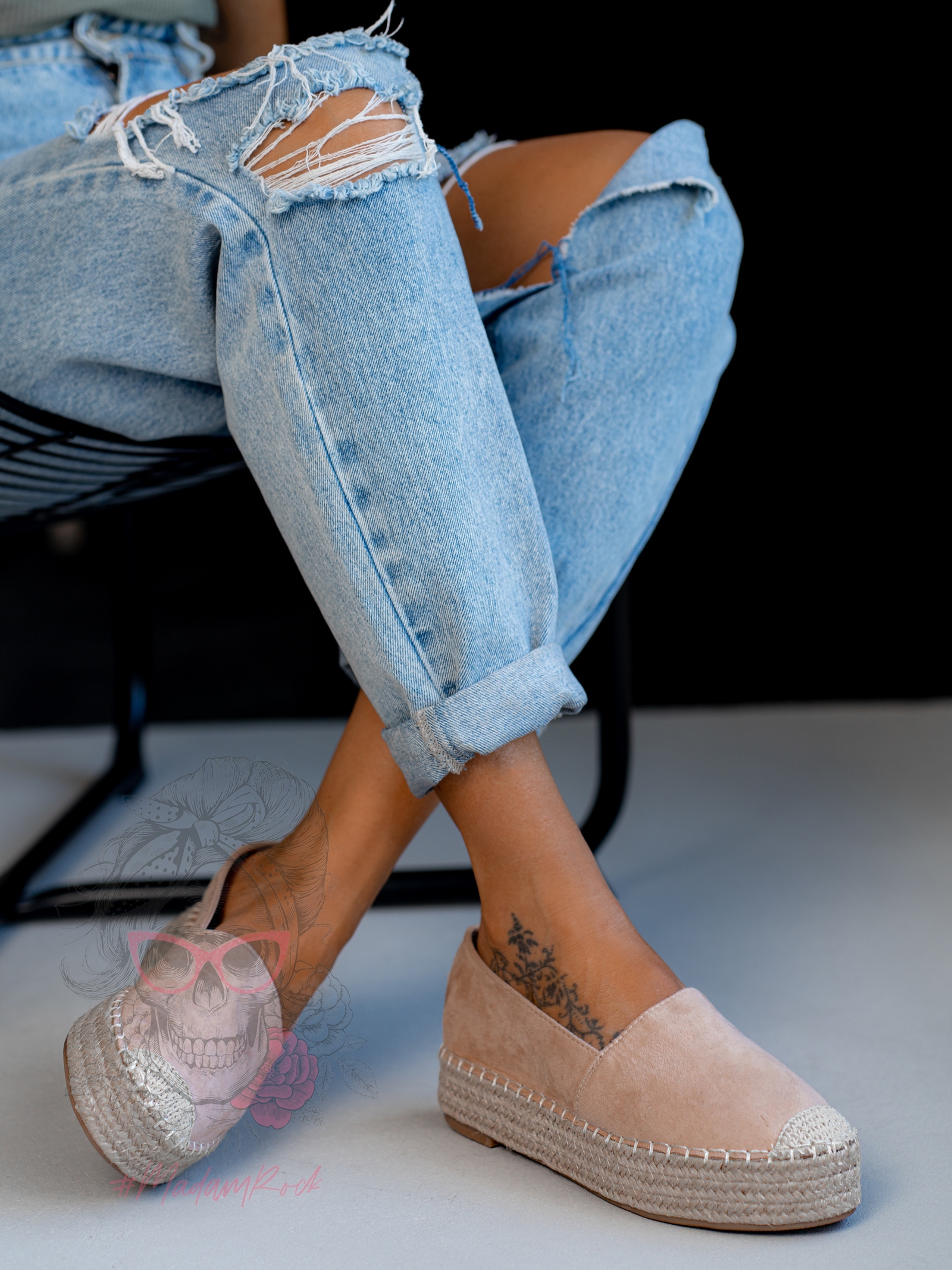 Espadryle na platformie Madam Teka beżowe Espadryle na platformie Madam Teka beżowe