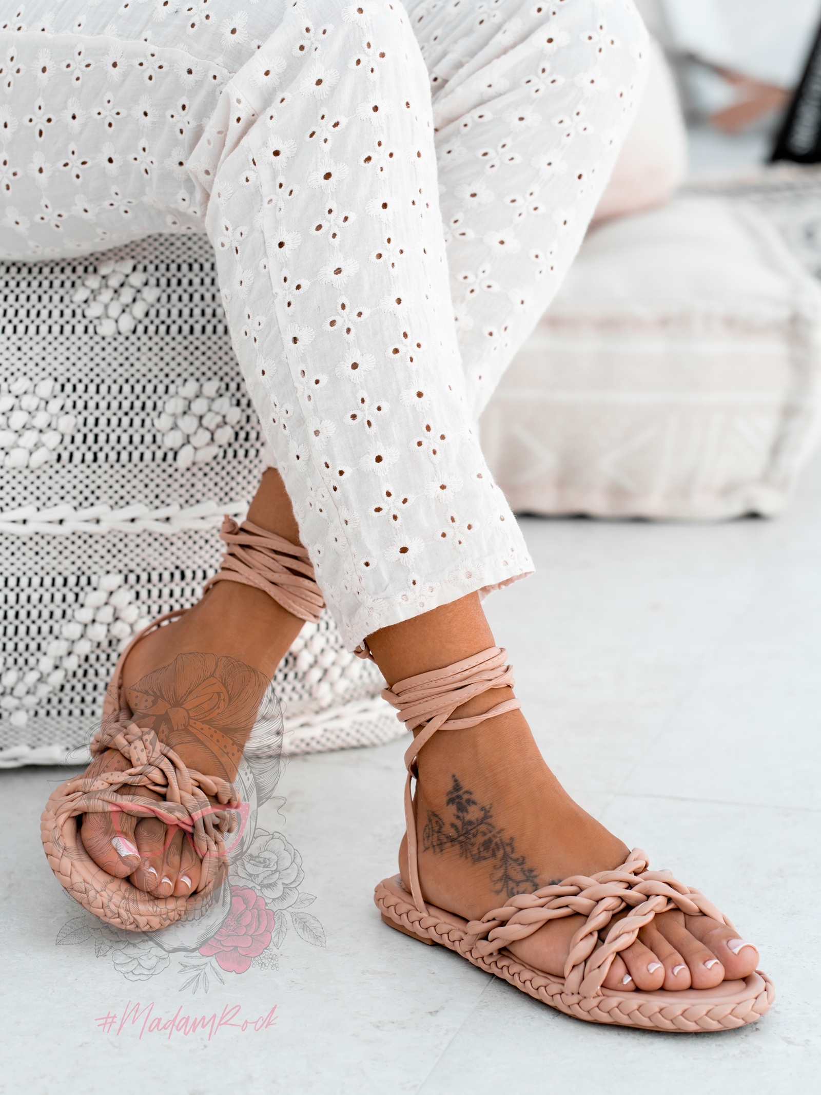 Sandały sznurowane Rock Forever Young nude