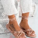 Sandały sznurowane Rock Forever Young nude