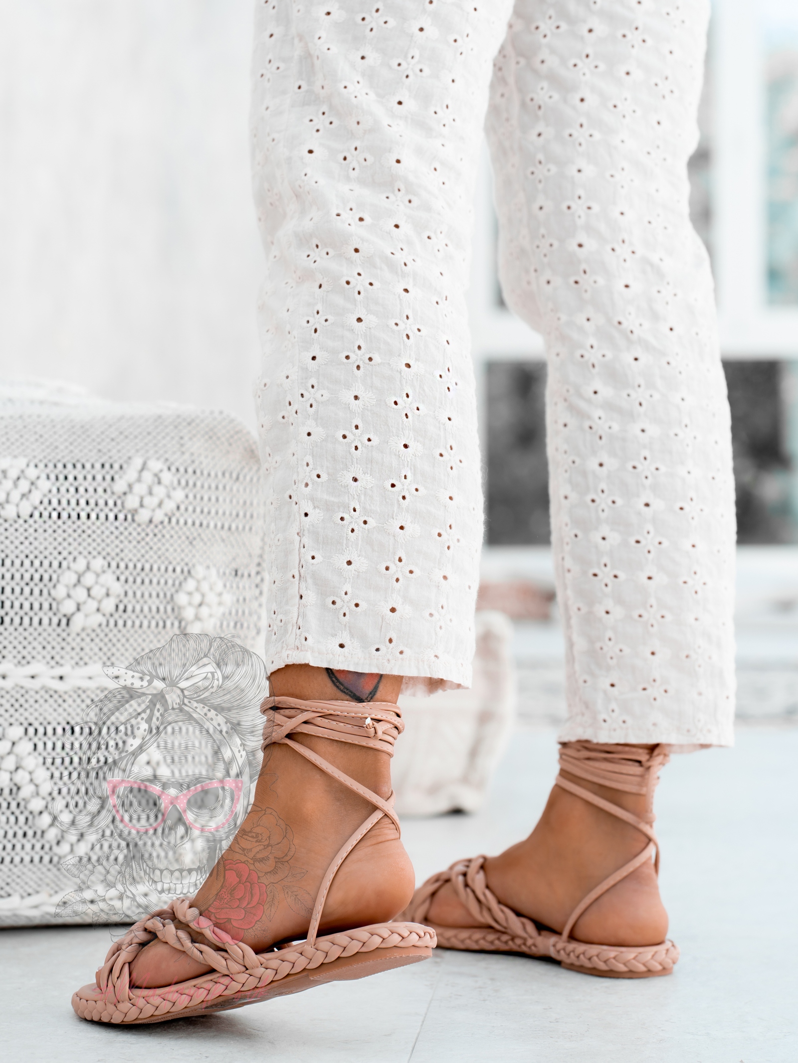 Sandały sznurowane Rock Forever Young nude