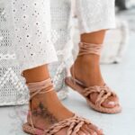 Sandały sznurowane Rock Forever Young nude