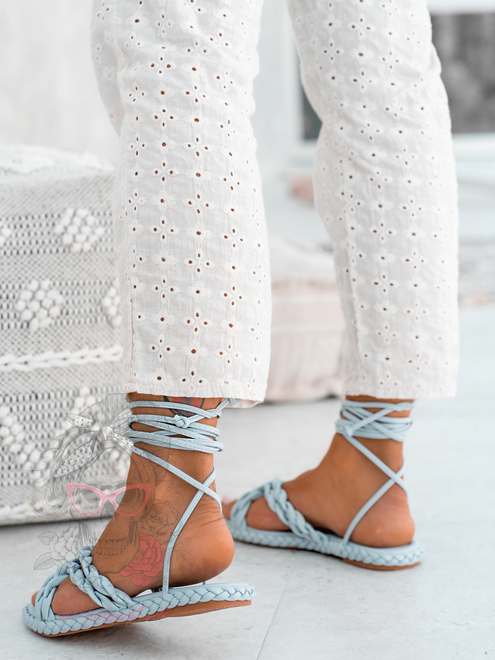 Sandały sznurowane Rock Forever Young błękitne