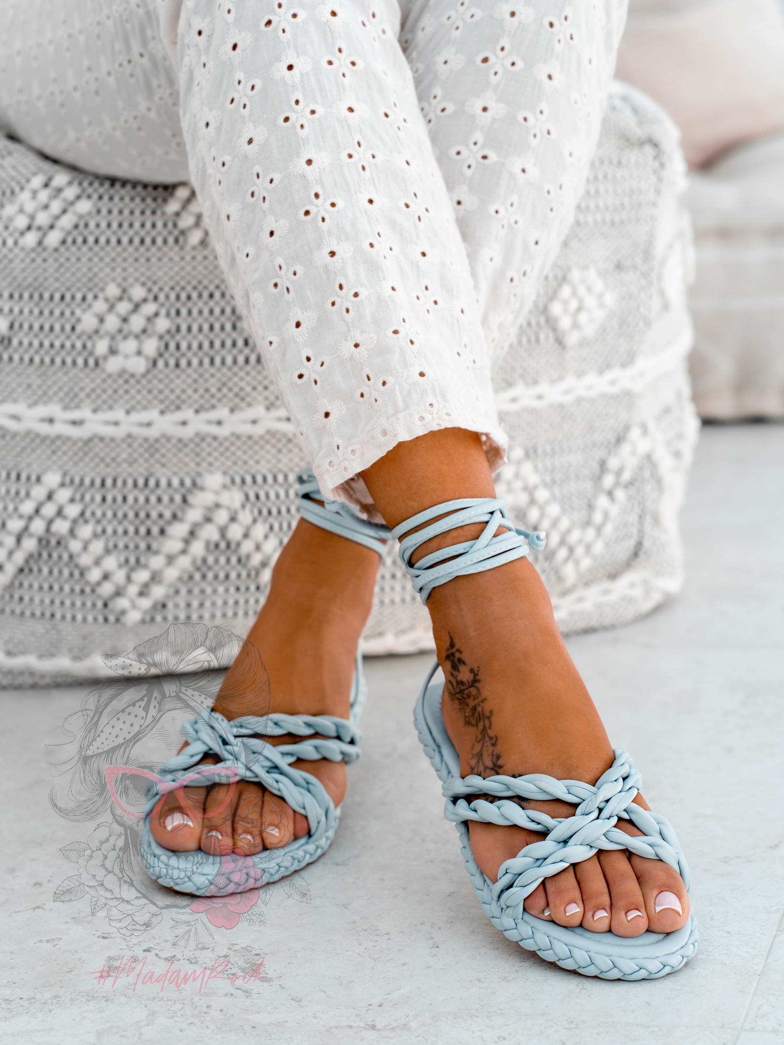 Sandały sznurowane Rock Forever Young błękitne