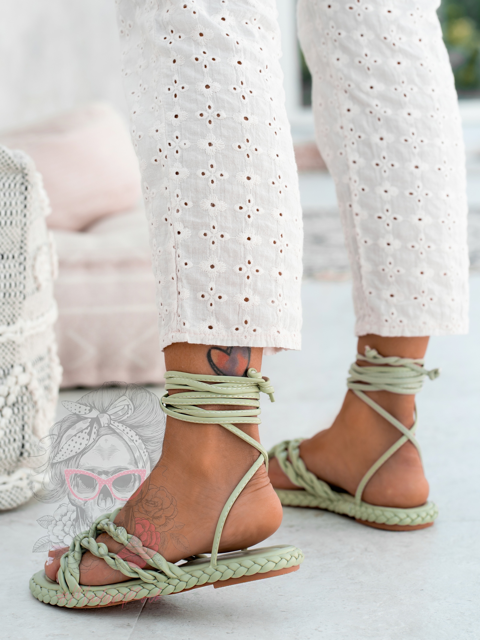 Sandały sznurowane Rock Forever Young miętowy