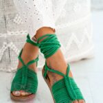 Sandały wiązane Madam Pago zielone