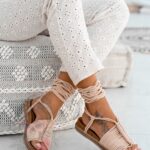 Sandały wiązane Madam Pago beżowe