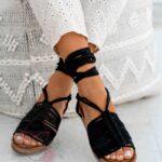 Sandały wiązane Madam Pago czarne