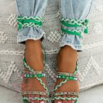 Sandały wiązane Madam DelMar II zielone