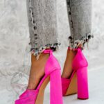 Sandały na słupku Madam Huch fuksja