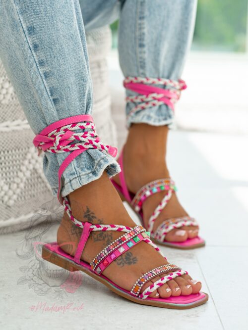 Sandały wiązane Madam DelMar II fuksja