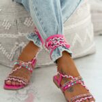 Sandały wiązane Madam DelMar II fuksja