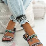 Sandały wiązane Madam DelMar II czarne