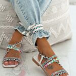 Sandały wiązane Madam DelMar II białe