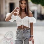 Top z bufkami Cloud biały