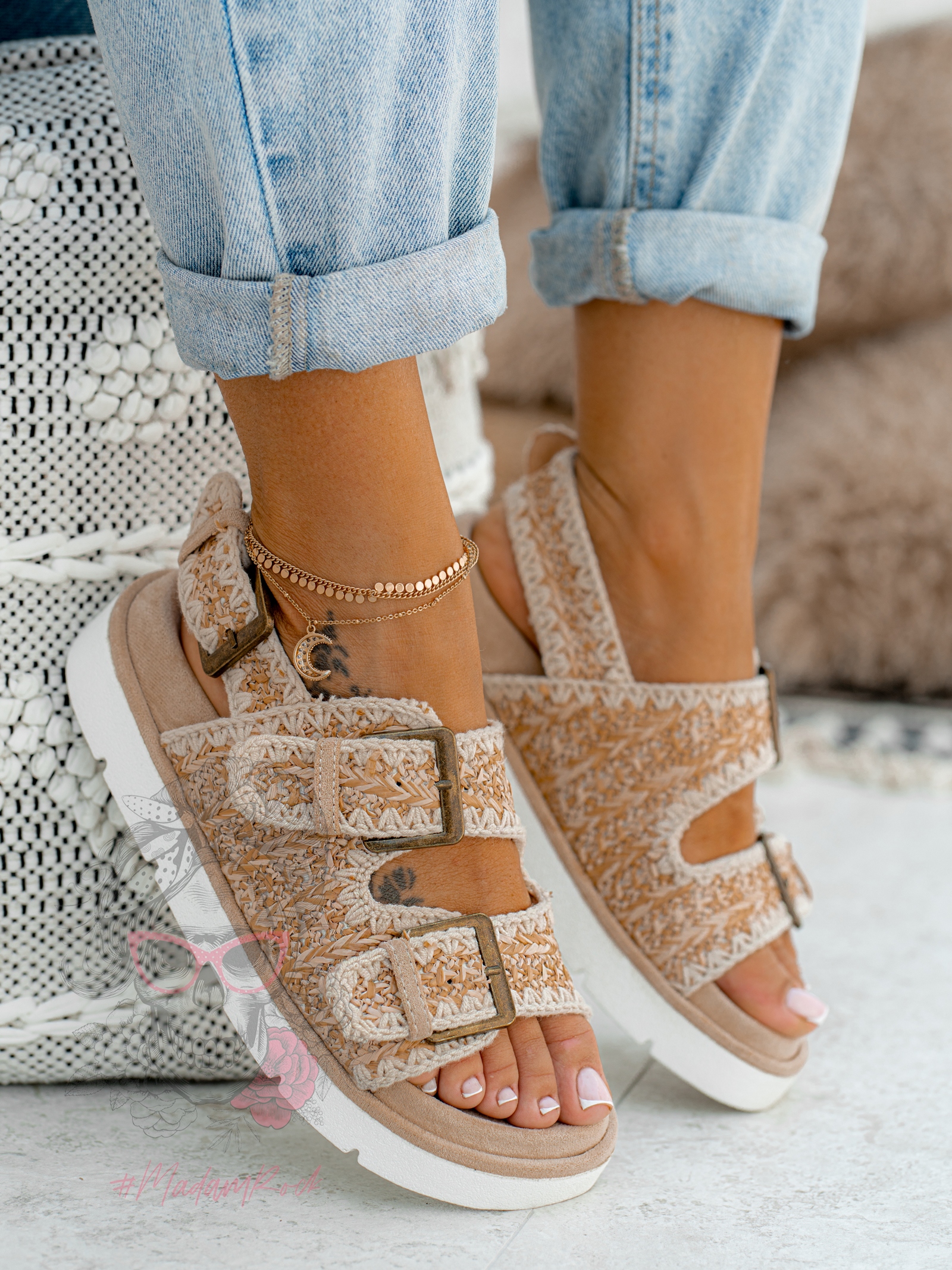 Sandały boho Madam Cherio c. beżowe