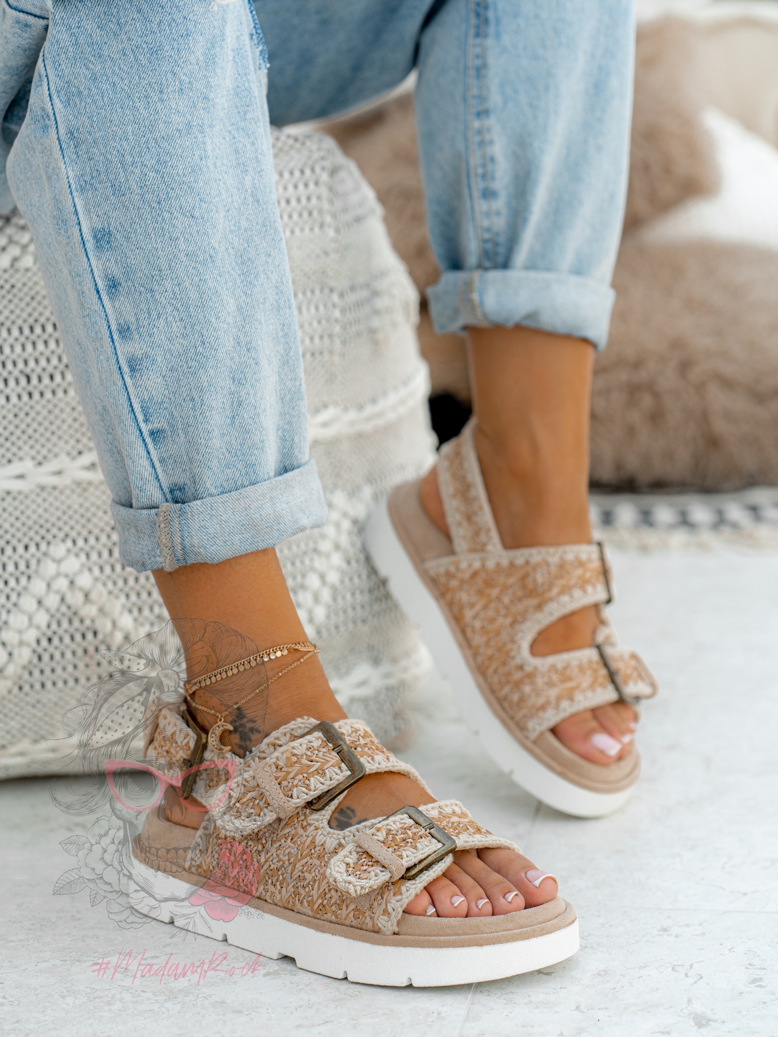 Sandały boho Madam Cherio c. beżowe