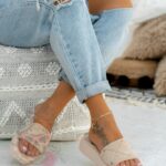 Klapki skórzane Madam Apart beżowe