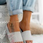 Klapki klasyczne Madam Glass srebrne