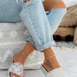 Klapki klasyczne Madam Glass srebrne