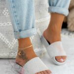 Klapki klasyczne Madam Glass srebrne