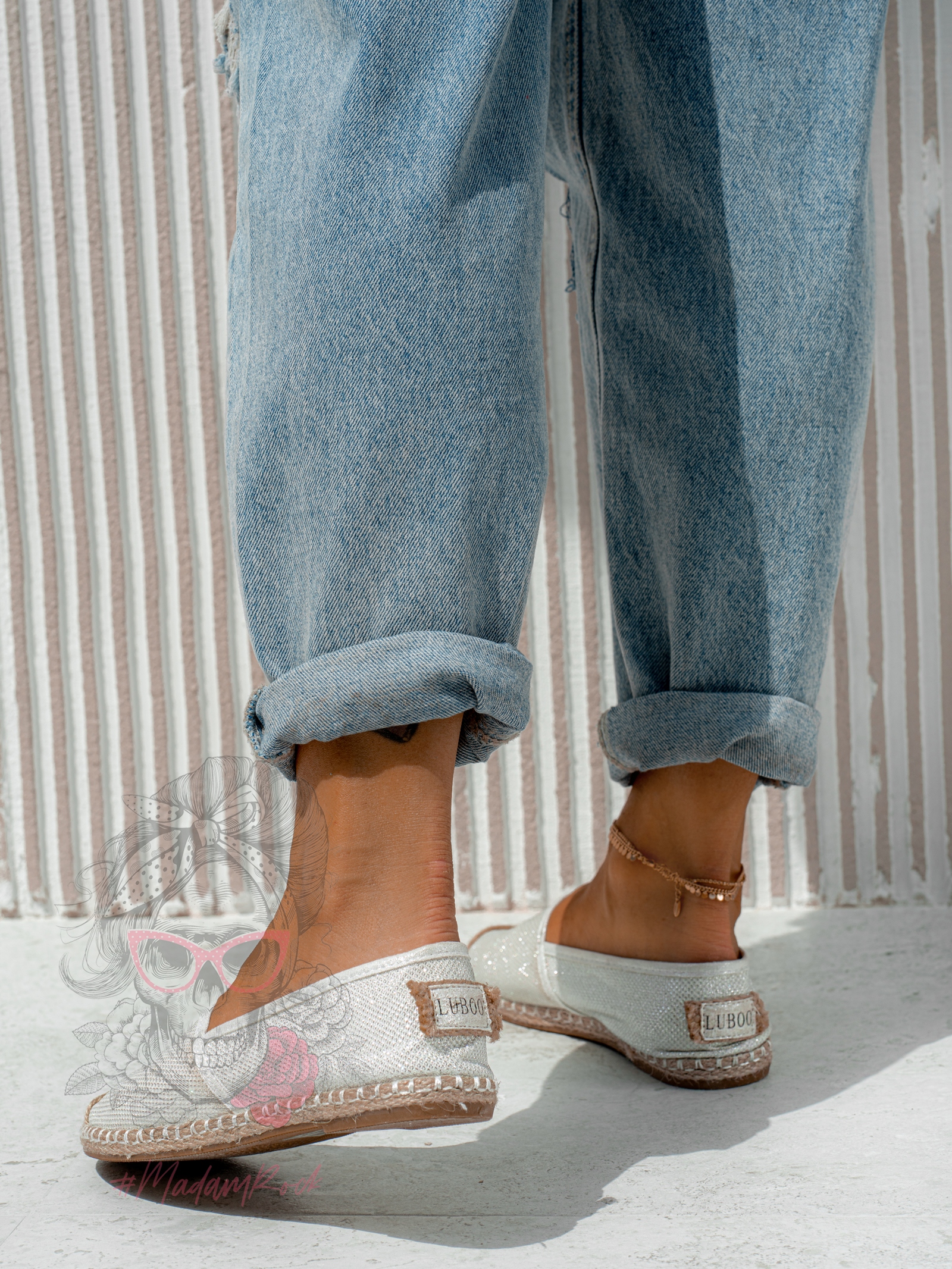 Espadryle Madam Glamor Srebrne