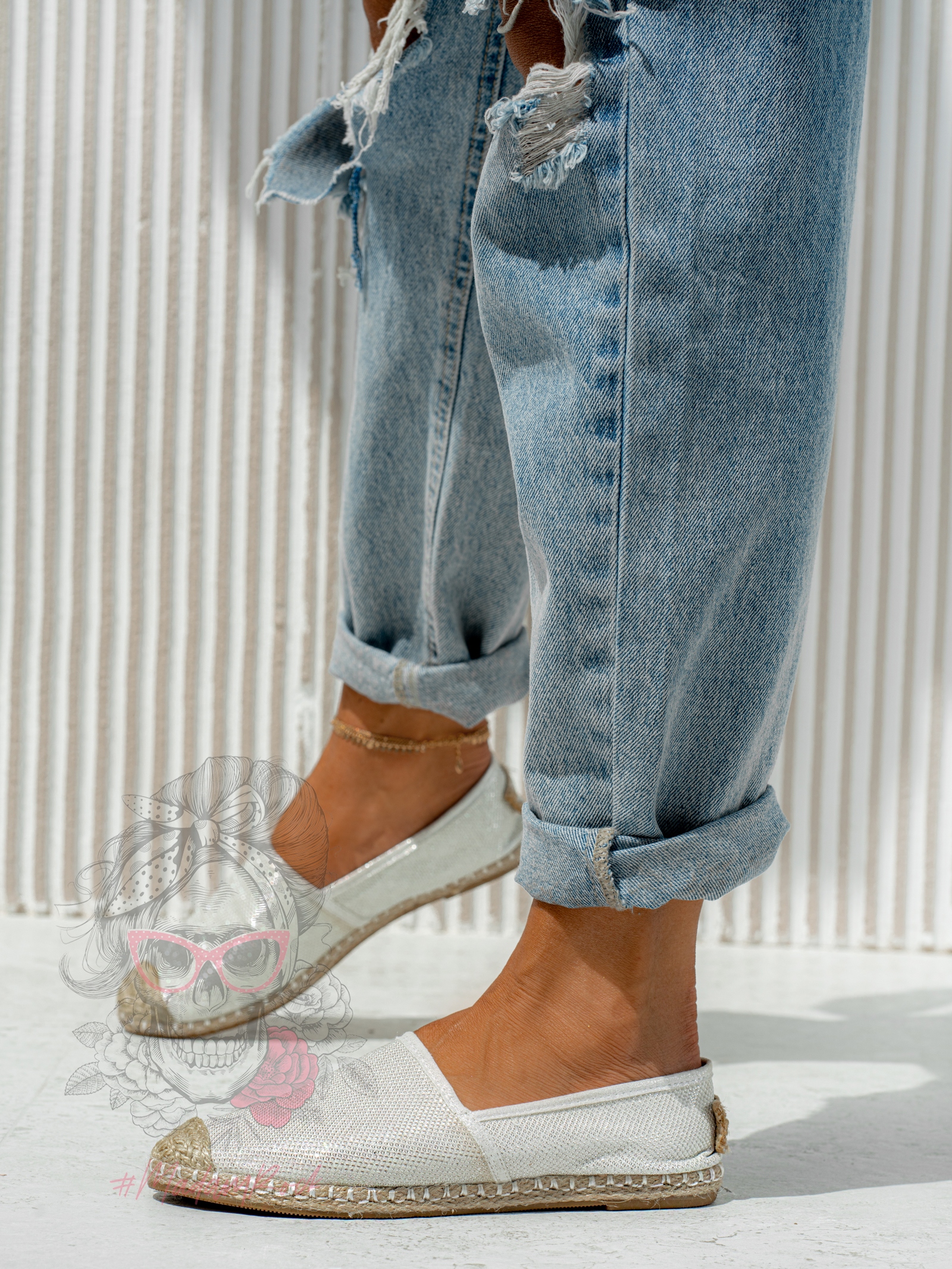 Espadryle Madam Glamor Srebrne