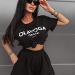 T-shirt damski z nadrukiem Beverly Ola Voga czarny