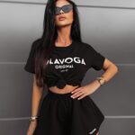 T-shirt damski z nadrukiem Beverly Ola Voga czarny