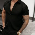 Koszula męska z krótkim rękawem Bonfire Ola Voga czarna