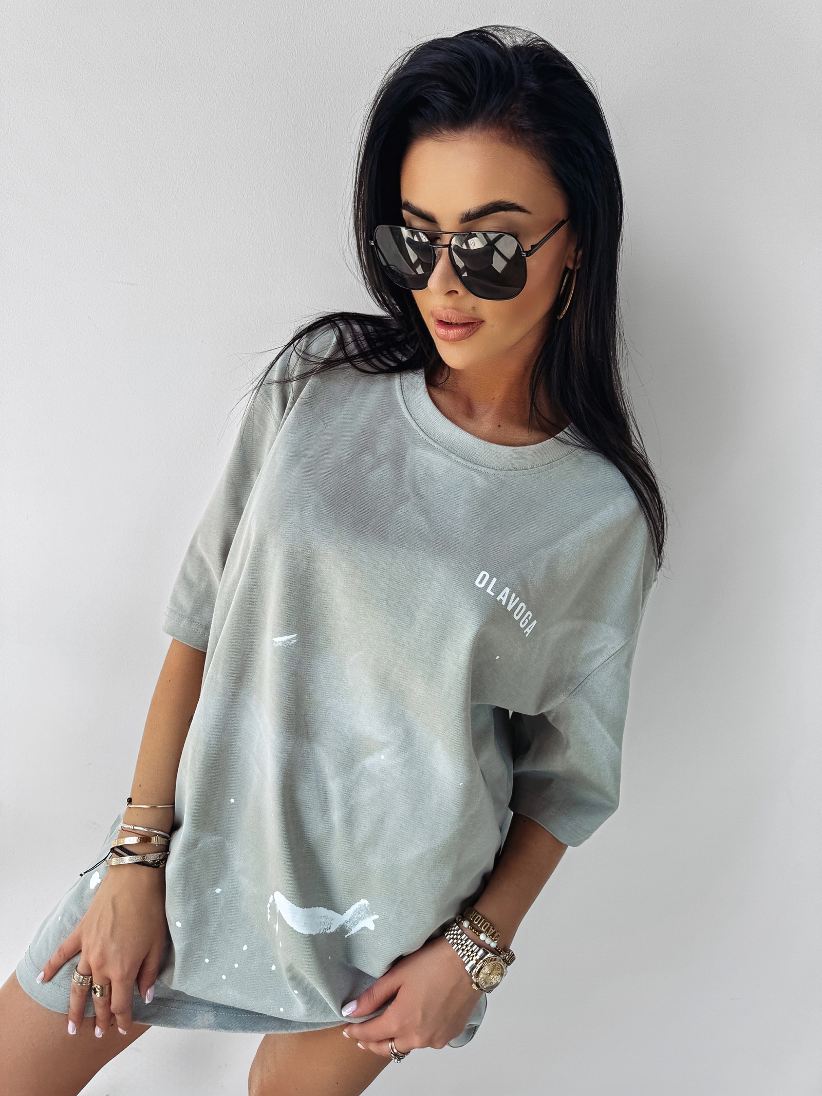 -wyprzedane-Sukienka oversize/T-shirt Gamb Ola Voga szara -wyprzedane-Sukienka oversize/T-shirt Gamb Ola Voga szara