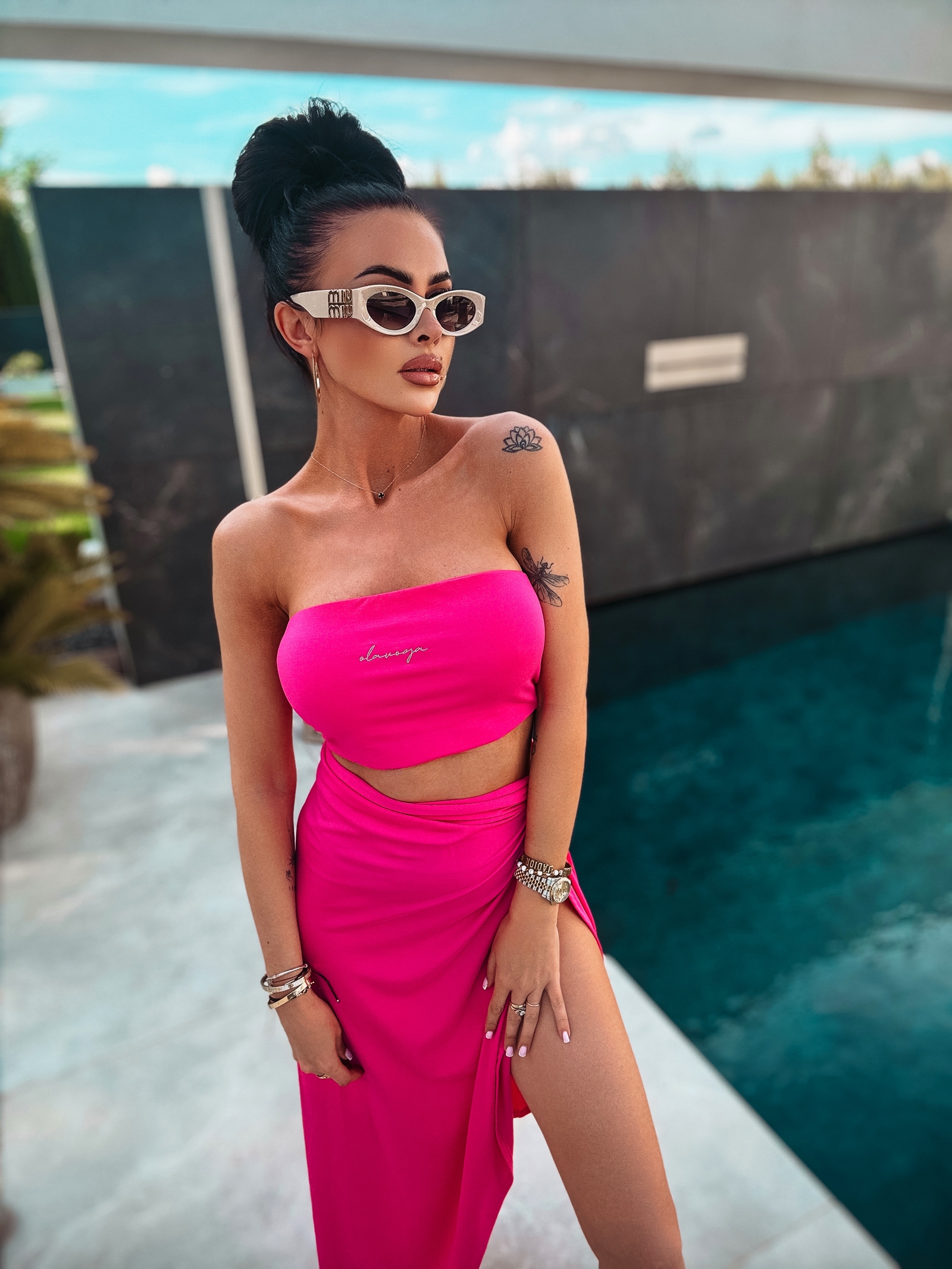 Komplet wakacyjny Dalby Ola Voga amarantowy