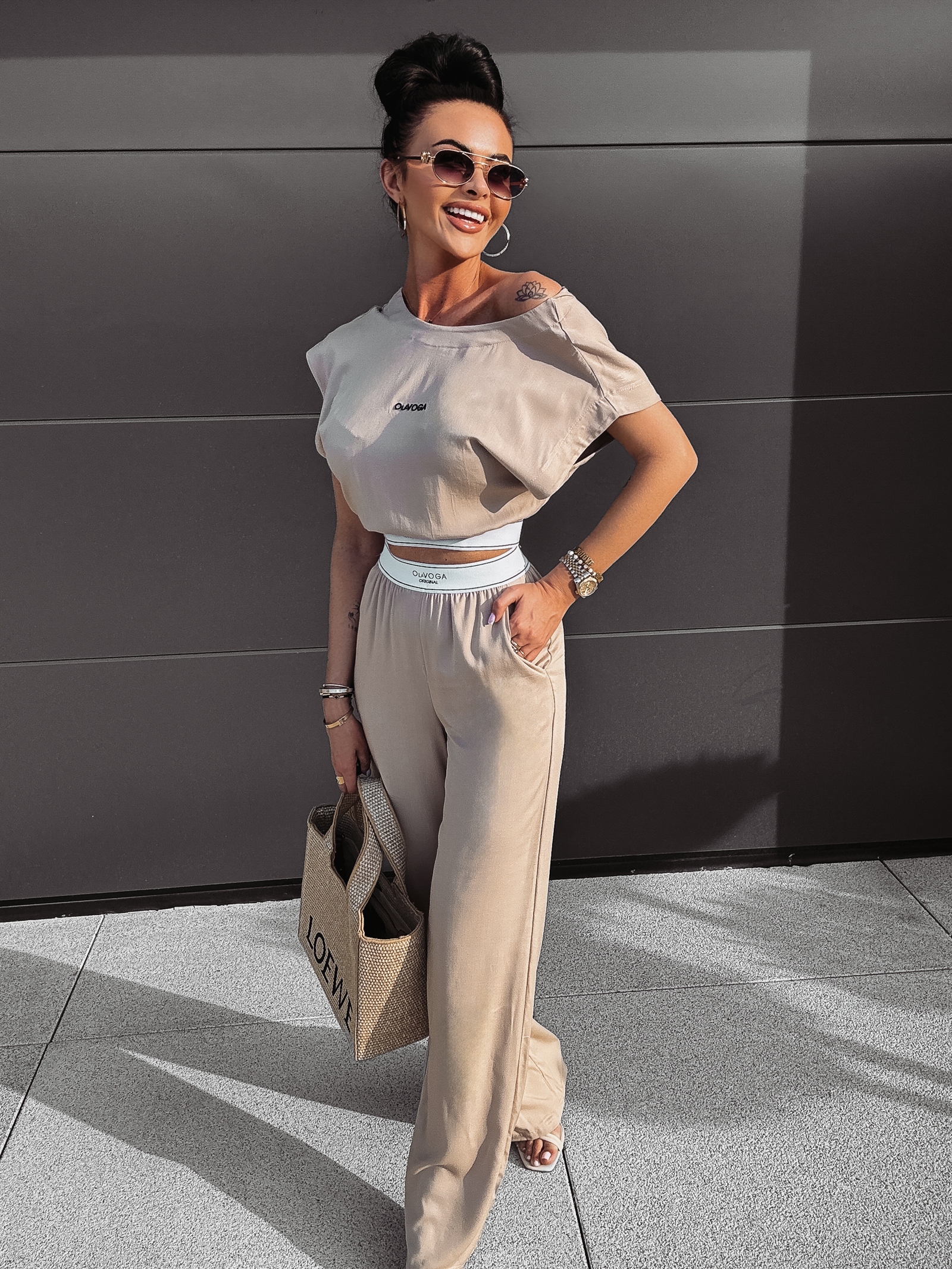 Komplet elegancki Cecile Ola Voga beżowy