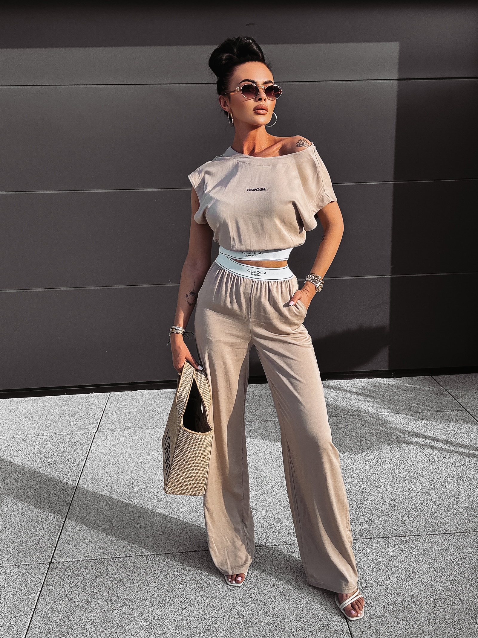 Komplet elegancki Cecile Ola Voga beżowy