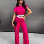 Komplet elegancki Cecile Ola Voga amarantowy